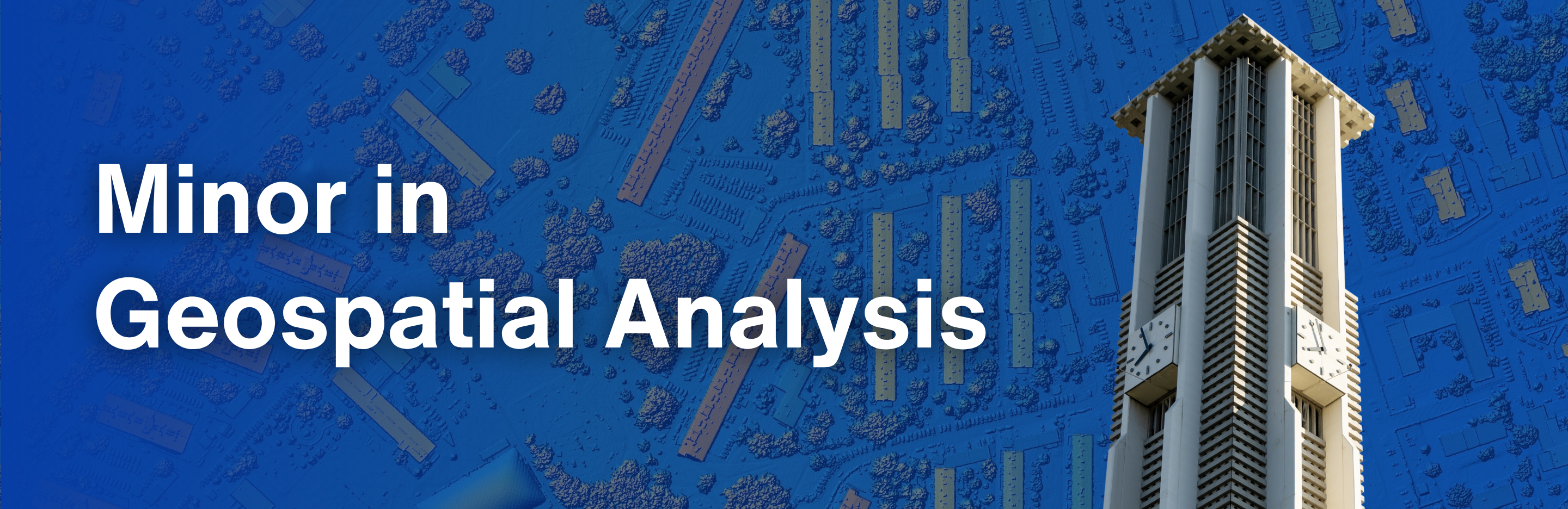 The UCR bell tower in front of a background of a geospatial map.