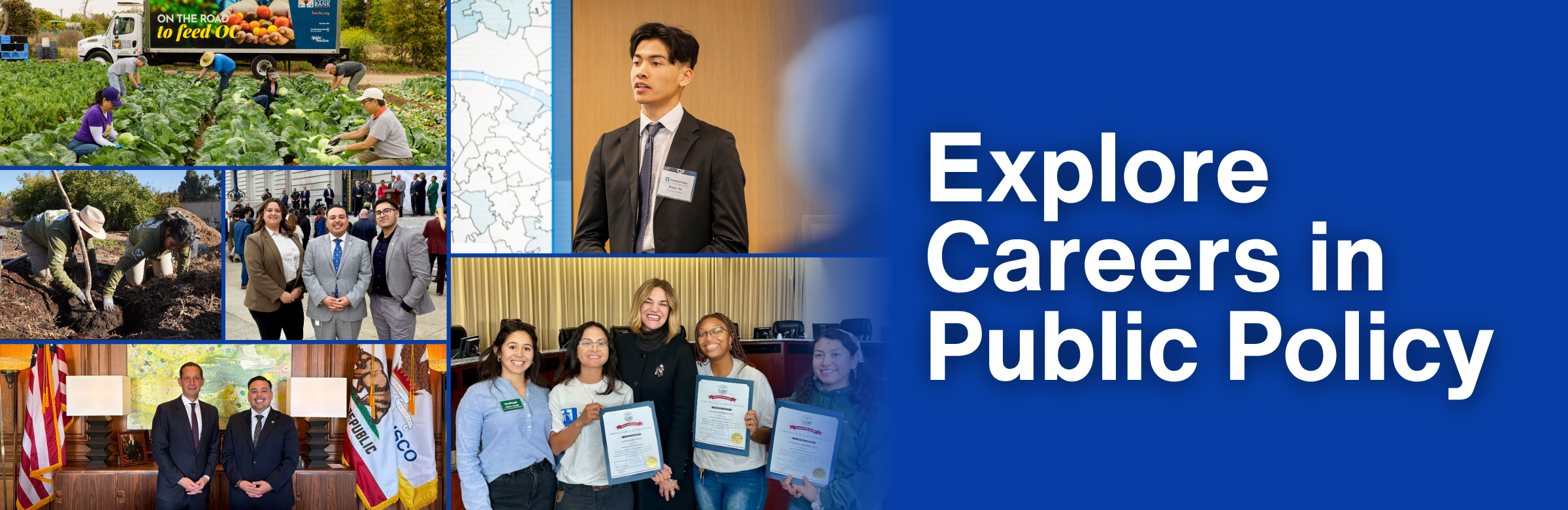 Explore careers in public policy, with photos of alumni in their workplaces